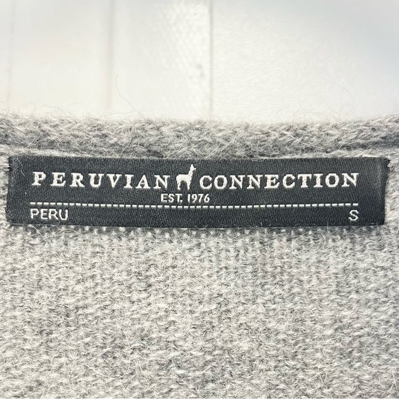 Peruvian Connection Royal Allaca Faux Wrap Dress Size Small Gray Long Sleeves - Picture 8 of 9